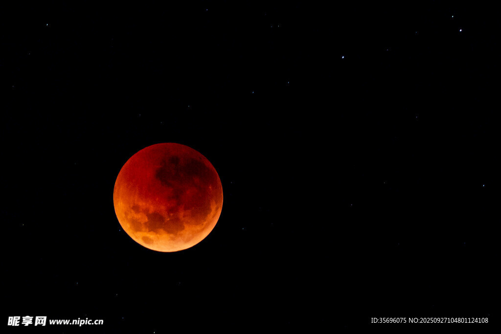 紅月高懸夜空