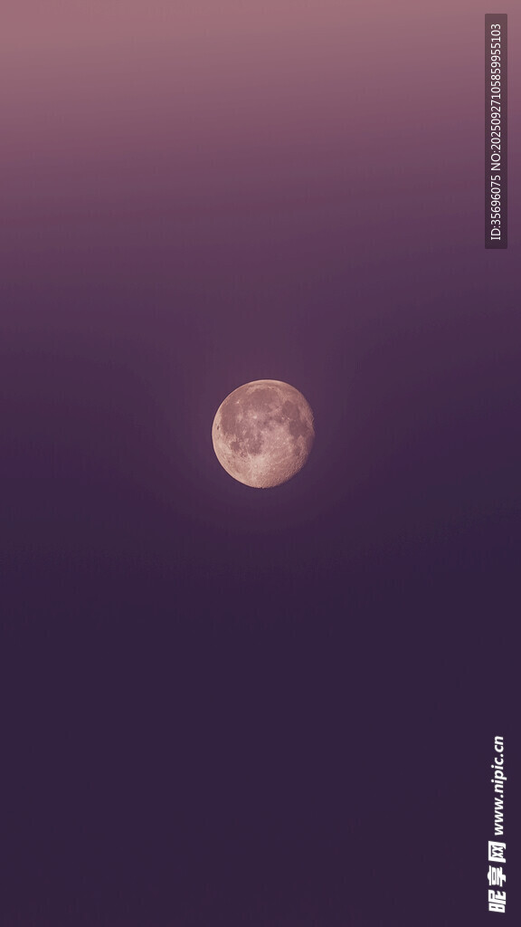 夜空中的孤月