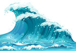 藍(lán)色洶涌海浪插畫(huà)