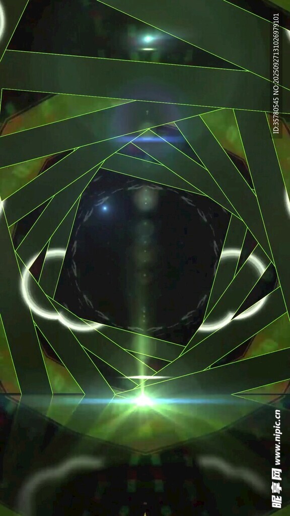 科幻隧道中的炫目光芒