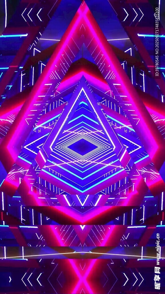 炫彩霓虹幾何圖案背景