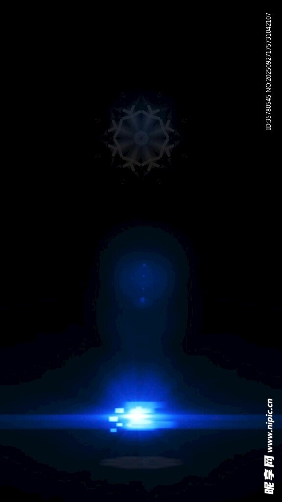神秘藍(lán)光下的夢幻雪花景象
