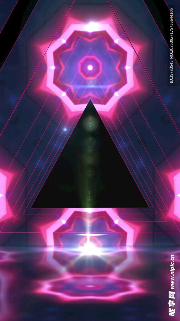 夢幻霓虹幾何燈光場景