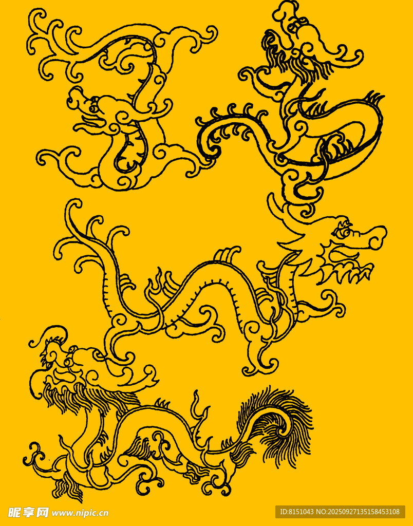 傳統(tǒng)中式龍紋圖案設計
