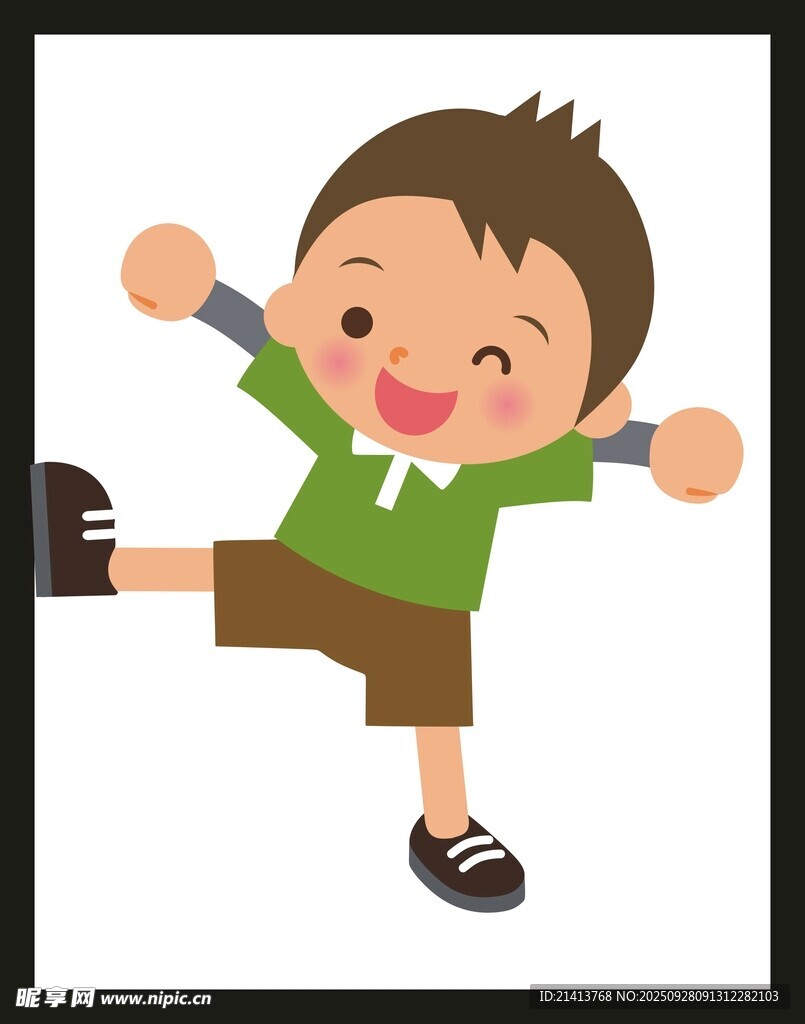 活力小男孩做運(yùn)動(dòng)