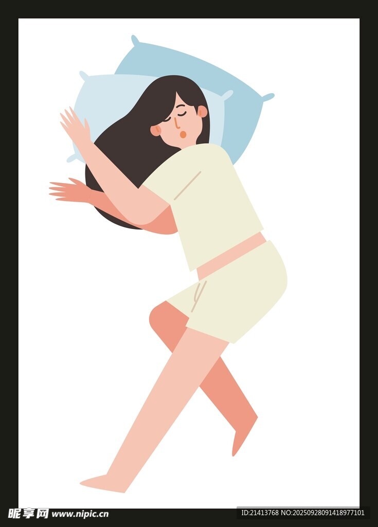 女子側(cè)臥床上舒展身姿