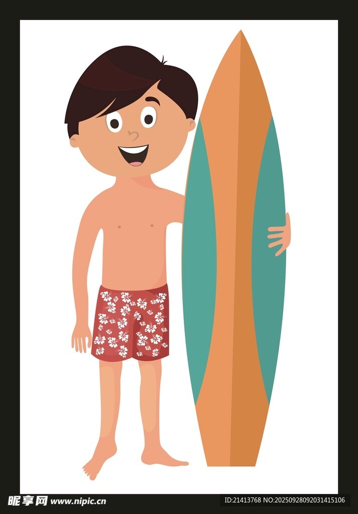 男孩沖浪板