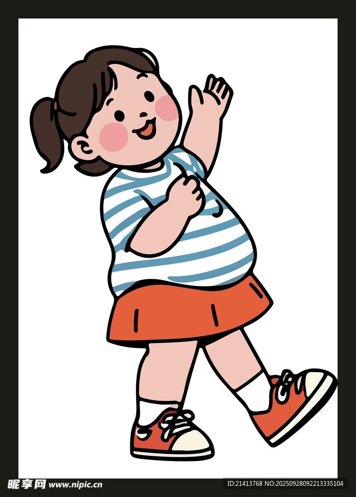 胖女孩拍手