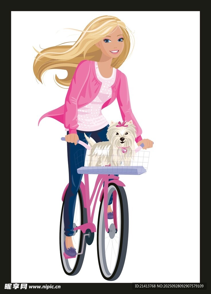 金發(fā)女孩騎車