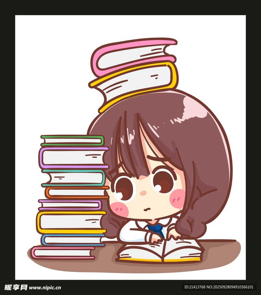 女孩書堆