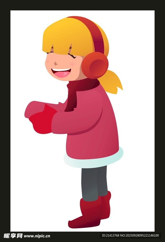 小女孩冬日