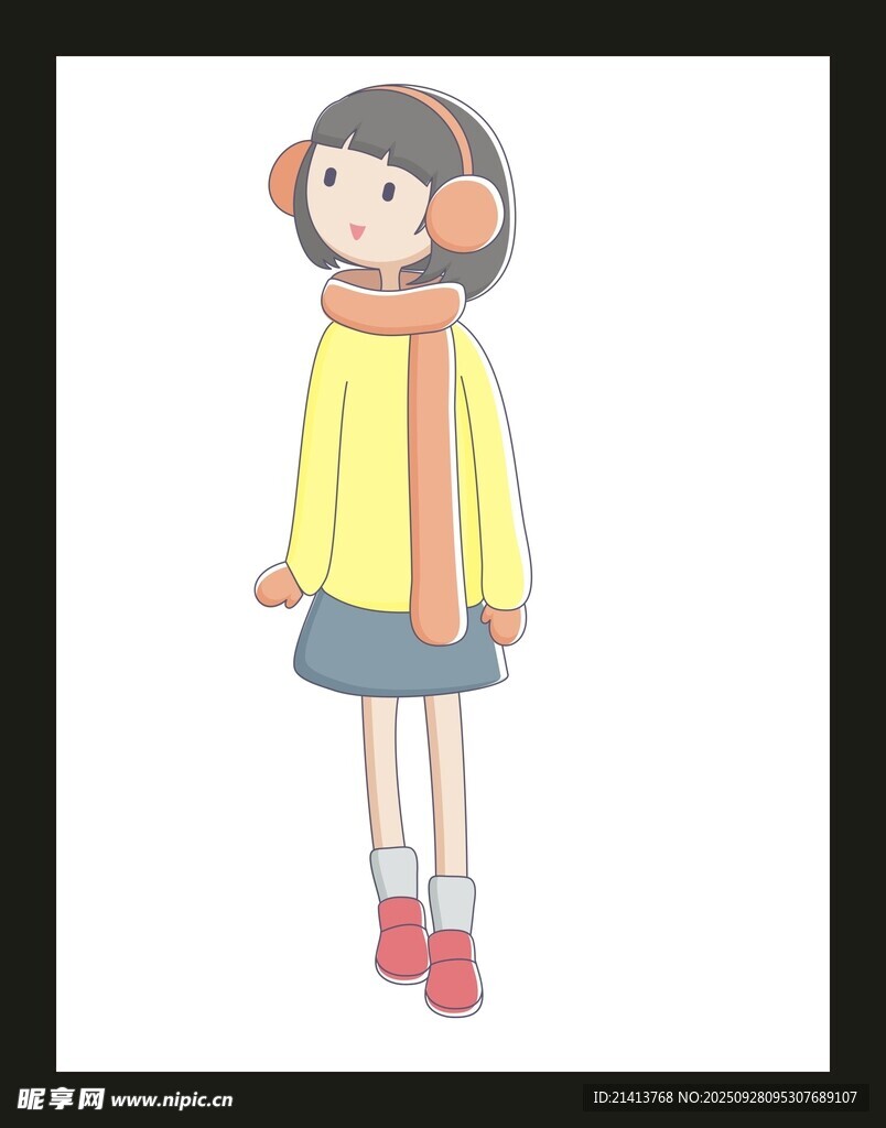 女孩黃色外套