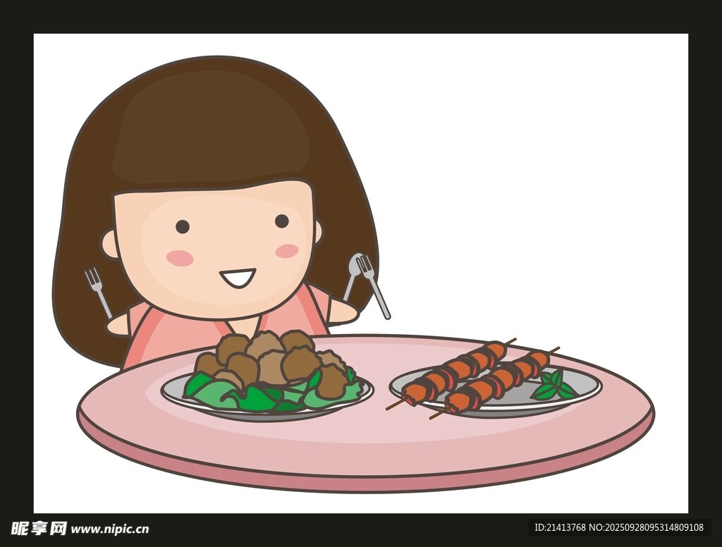 小女孩美食