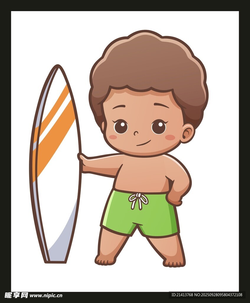 小男孩沖浪板