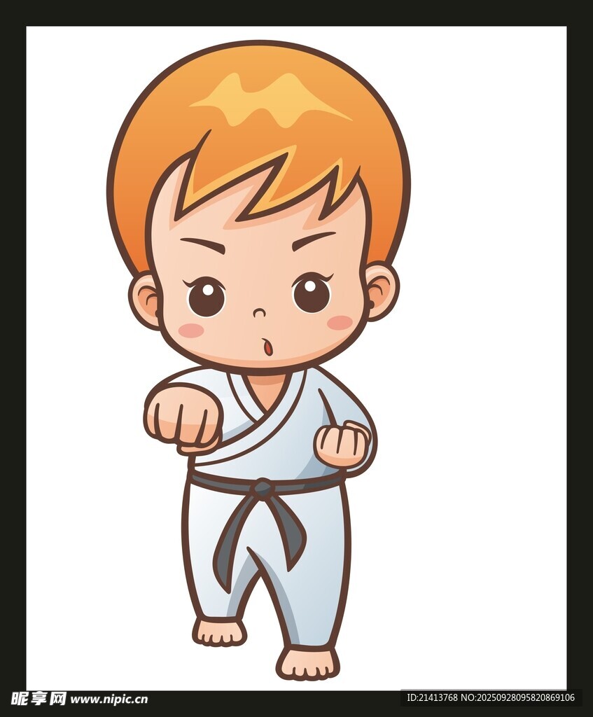 小男孩空手道