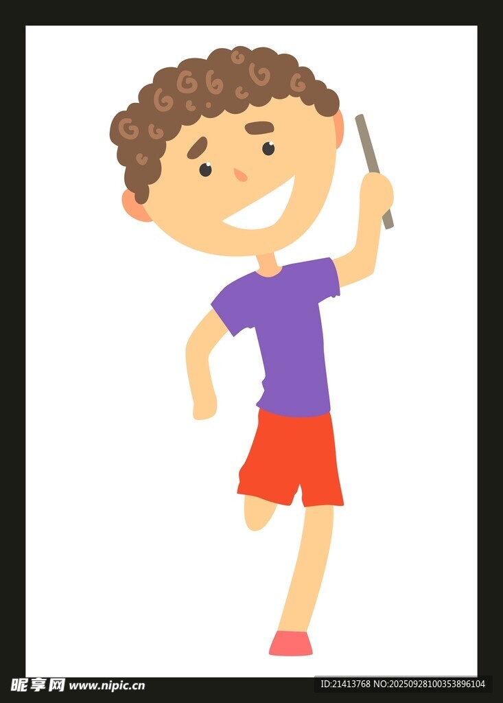 小男孩奔跑