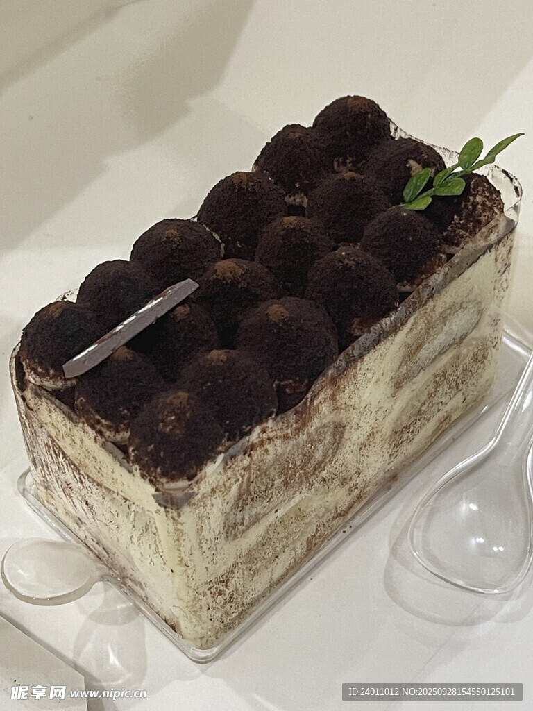 美味巧克力裝飾的精致蛋糕