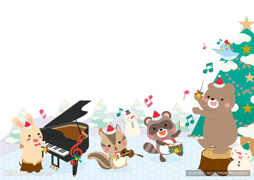 圣誕動物們的歡樂音樂派對