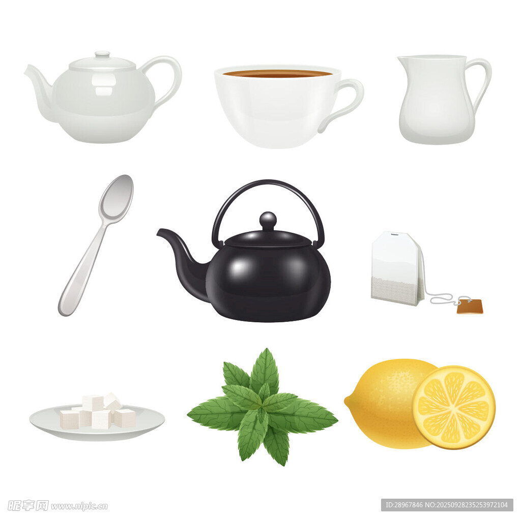 茶具與配料組合展示