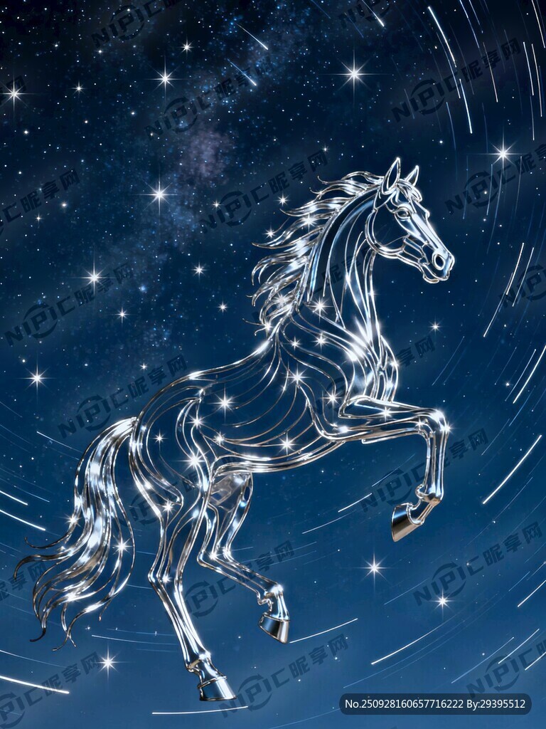以星空為背景星星為交點用線條勾