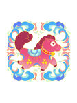 傳統(tǒng)風(fēng)格可愛小馬圖案