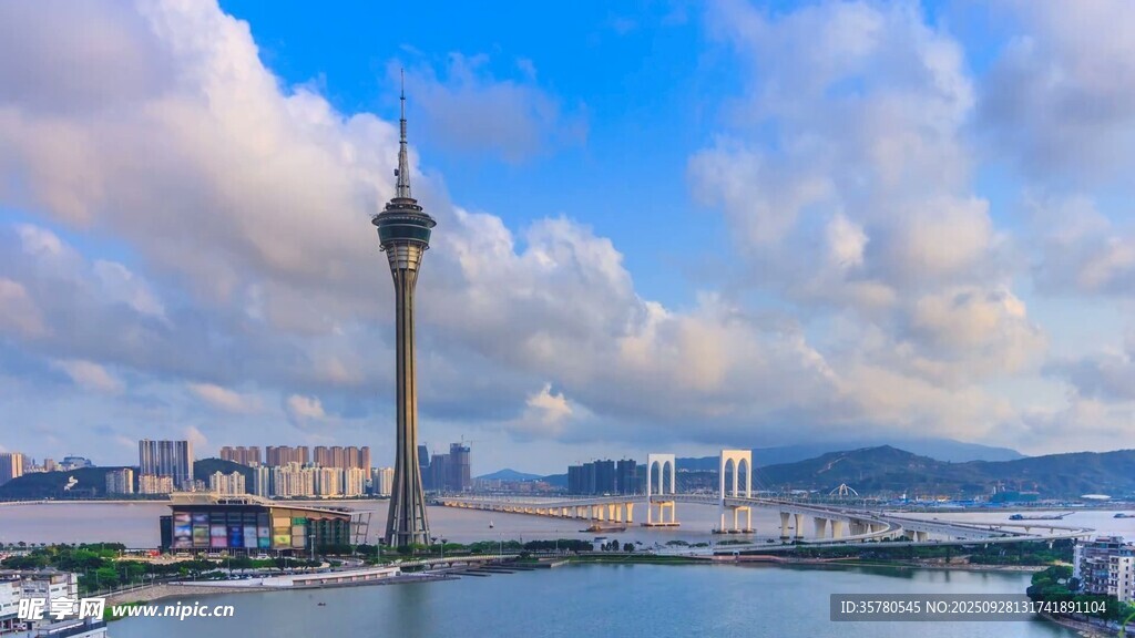 澳門(mén)觀光塔城市天際線景觀