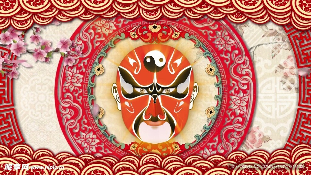 京劇臉譜風的可愛卡通形象