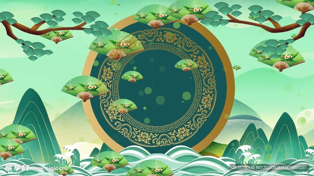中式山水間的古典圓形器物