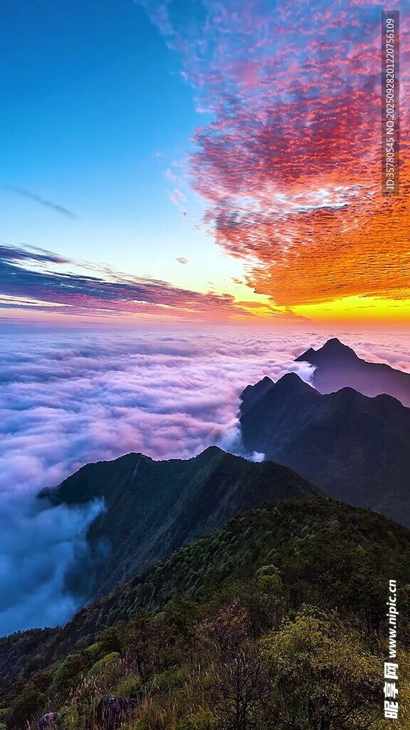山間云海日出壯麗美景
