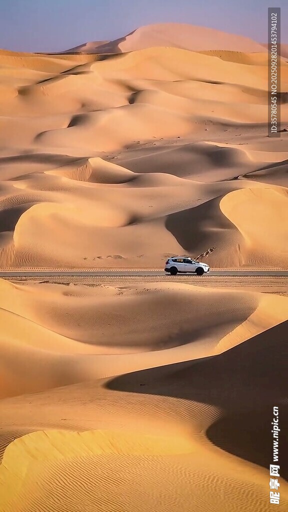 沙漠中行駛的白色車輛