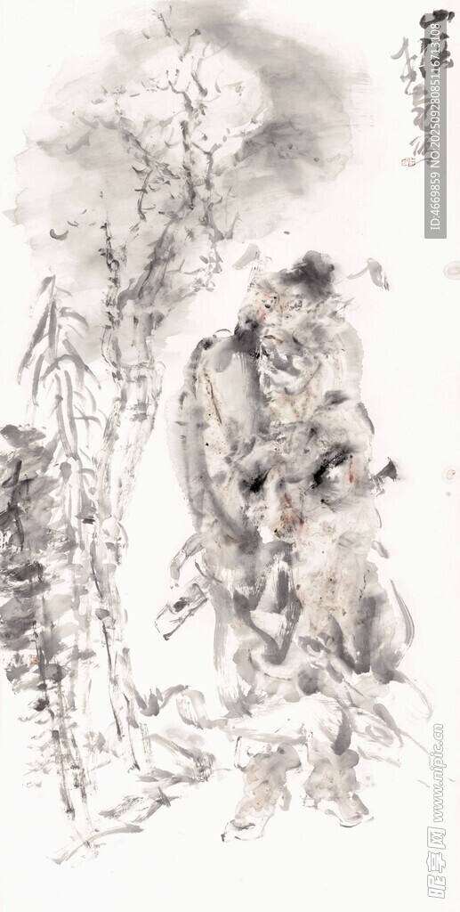 水墨山水人物圖