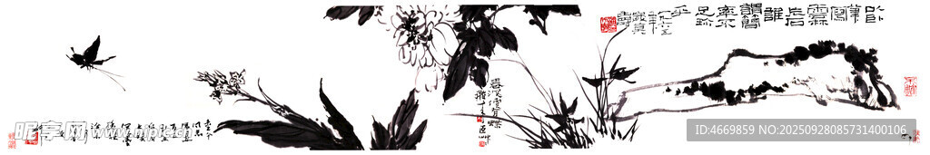 水墨飛鳥圖