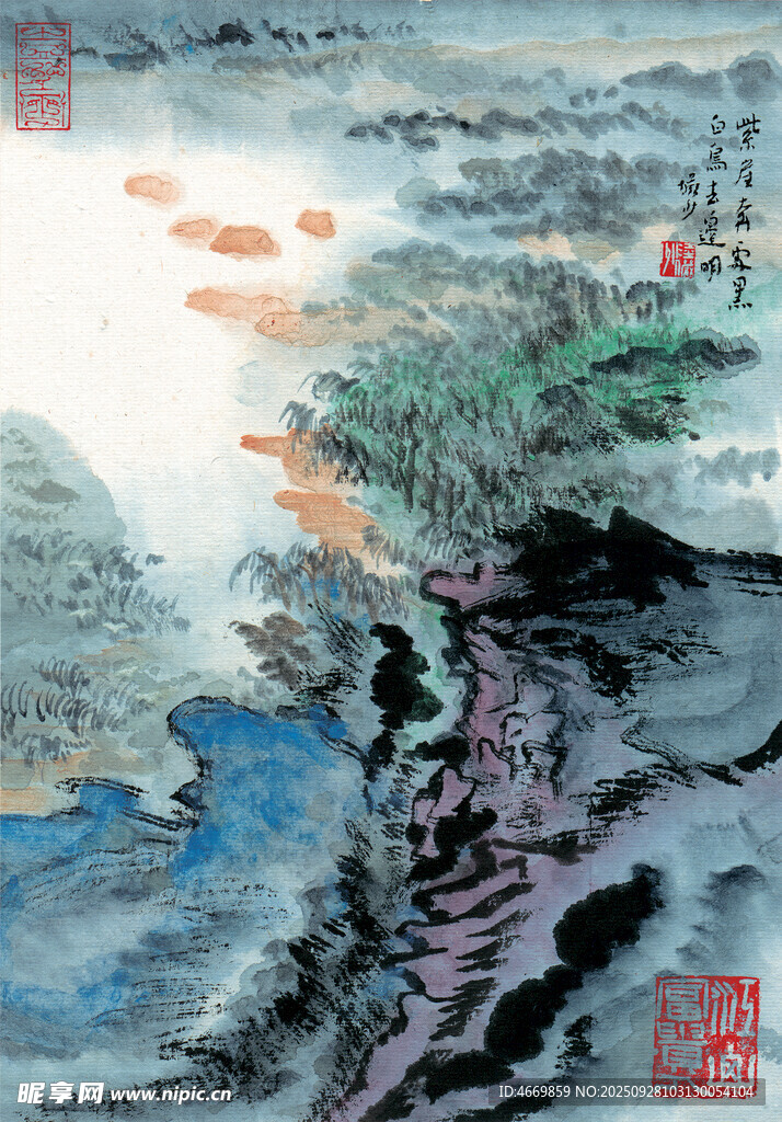 水墨山水意境圖