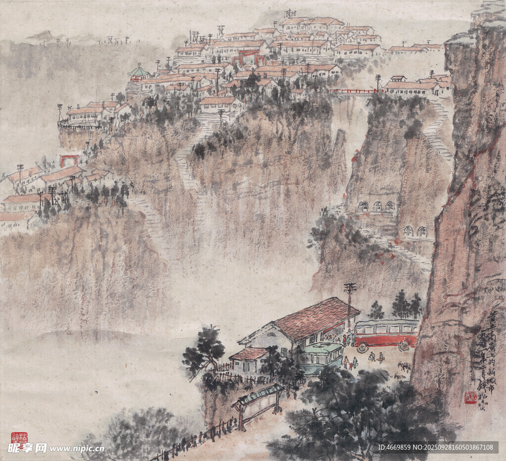 水墨山水間的山居圖景