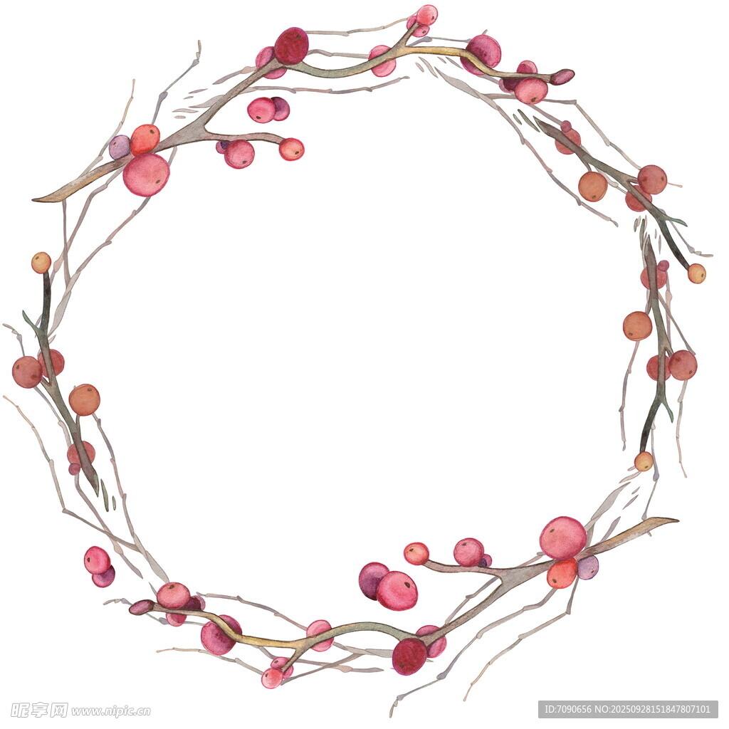 紅色漿果花環(huán)裝飾 
