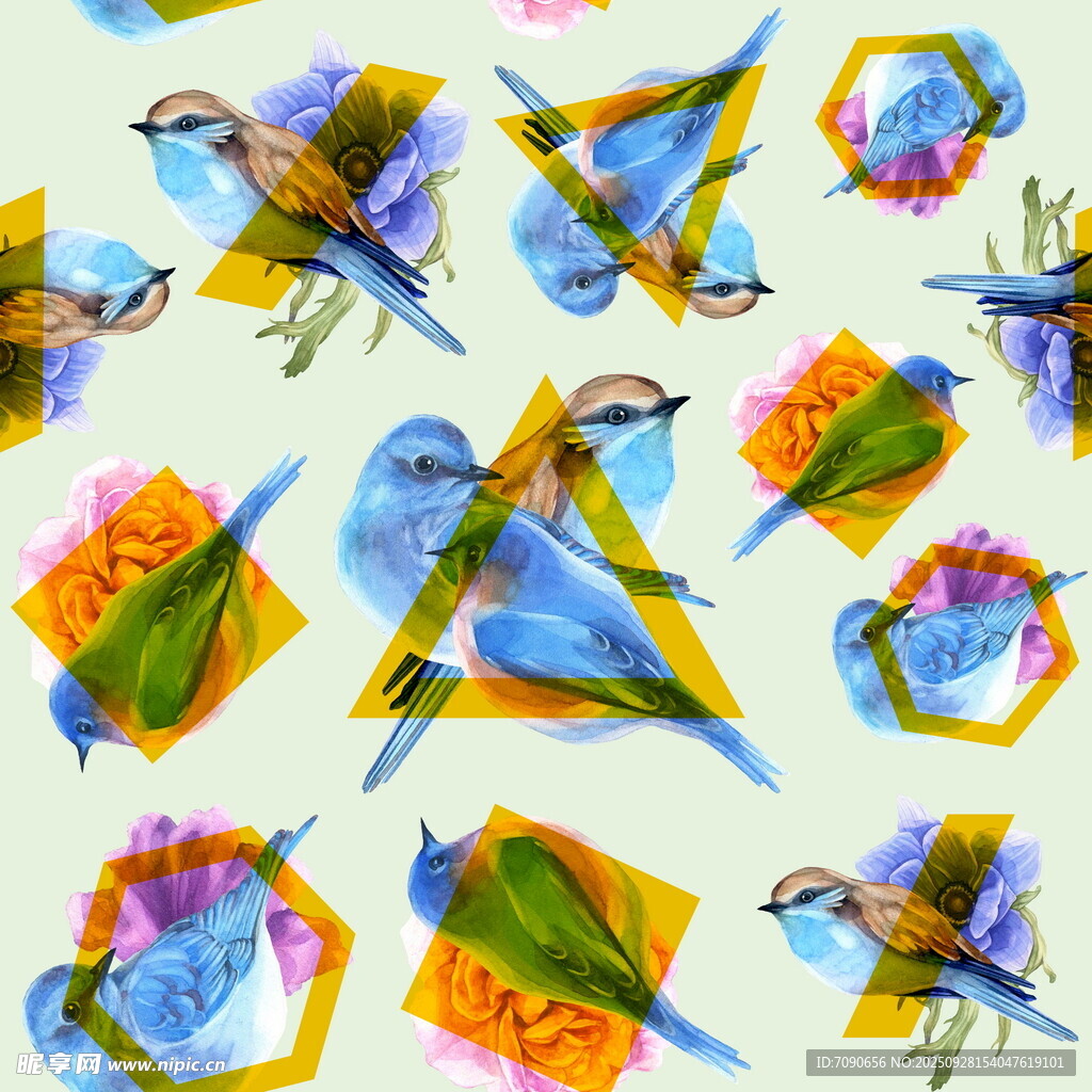 多彩幾何風(fēng)鳥類 