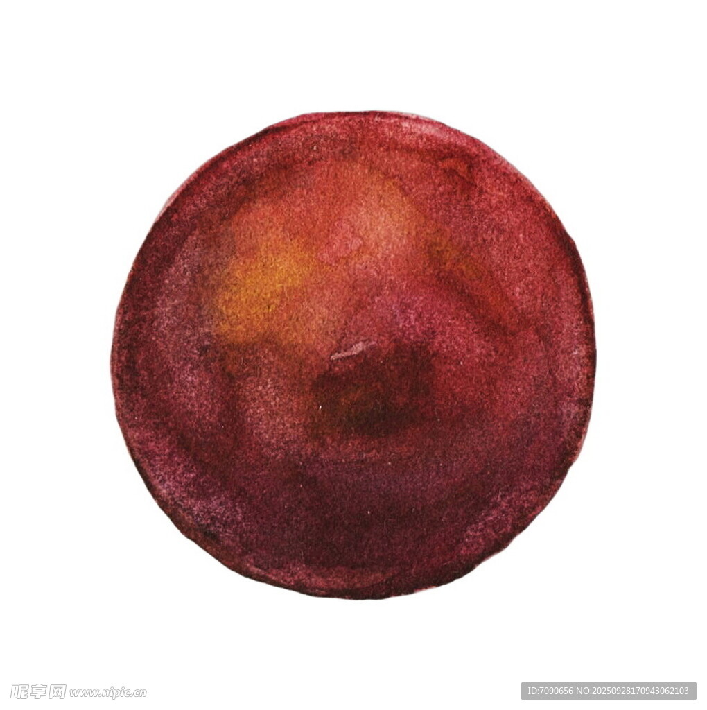 水彩畫中的紅蘋果