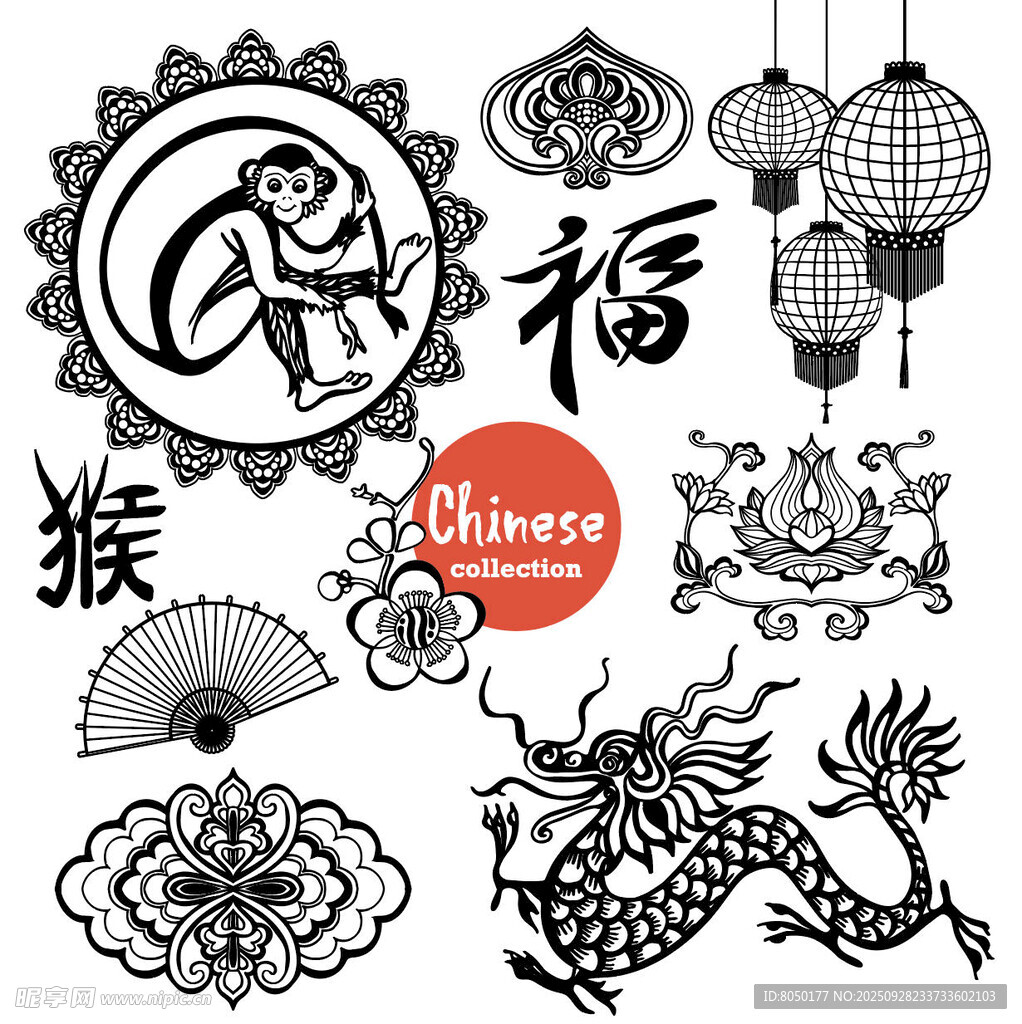 中國傳統(tǒng)猴年元素圖案
