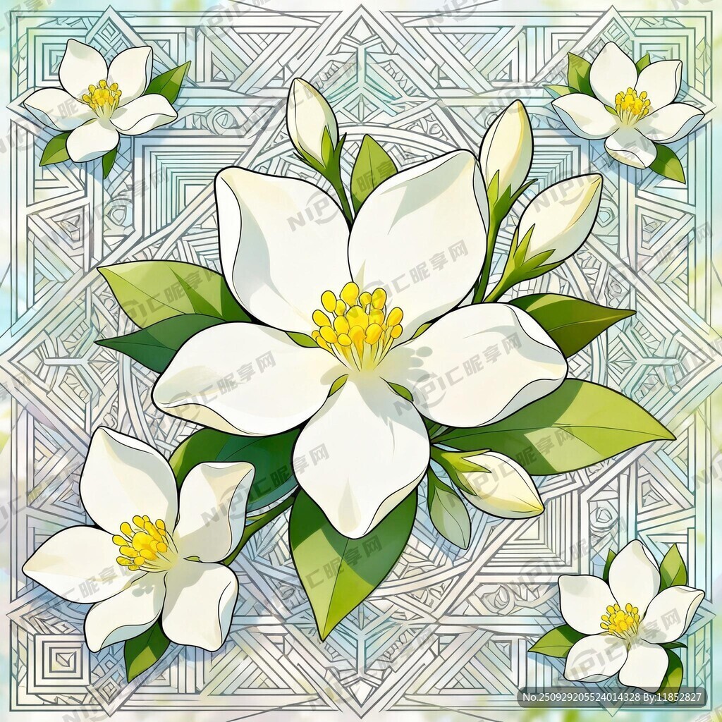 茉莉花 滿屏的圖騰