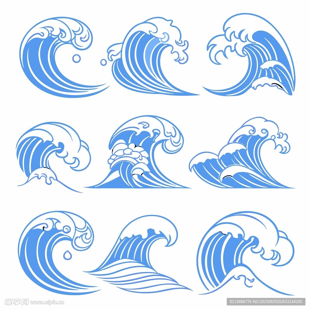 藍色海浪圖案