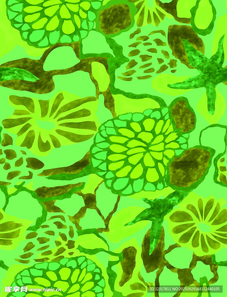 綠色植物圖案紋理背景