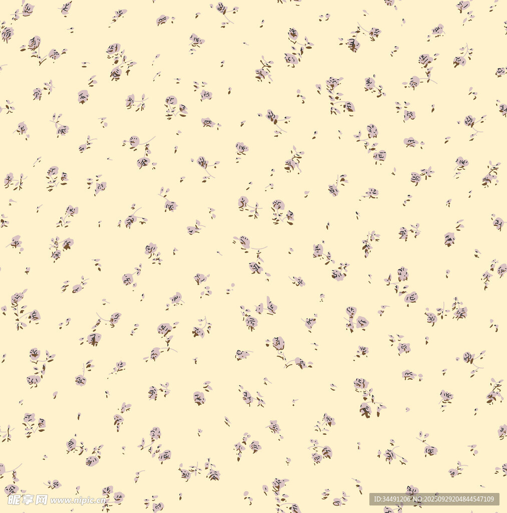淡黃色碎花圖案背景圖