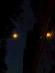 夜幕下的街燈與建筑