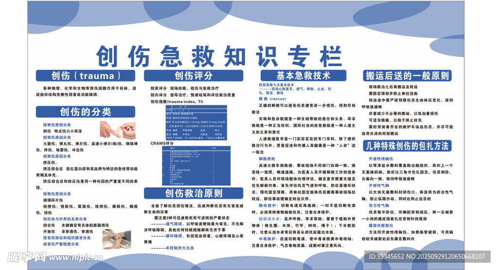 創(chuàng)傷急救知識(shí)宣傳欄