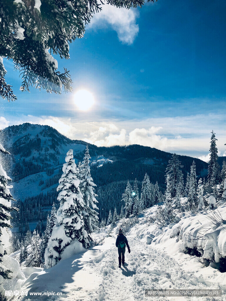 雪嶺徒步者
