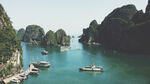 美麗下龍灣的游船風(fēng)景