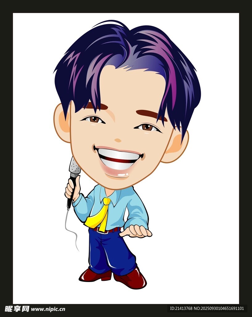 卡通男孩微笑形象展示