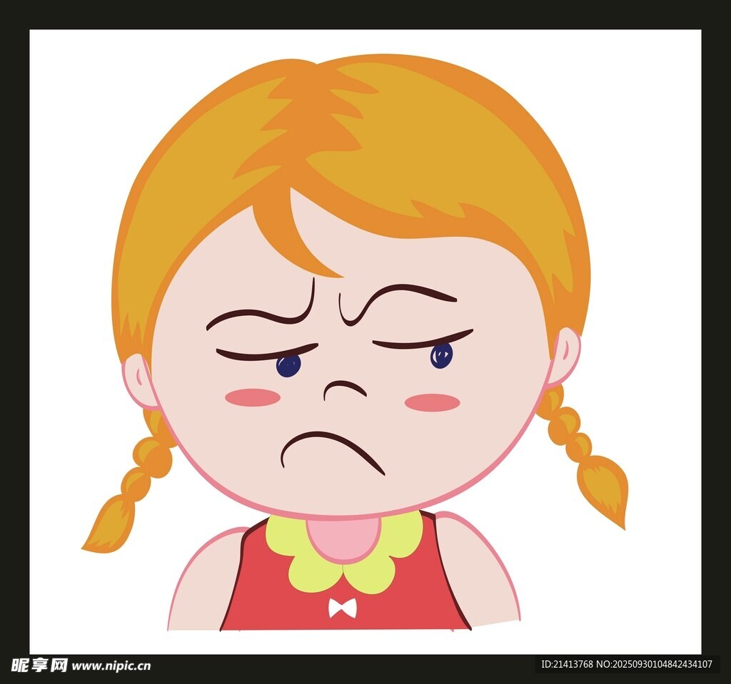 皺眉小女孩表情圖
