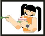 女孩手持畫筆與書籍
