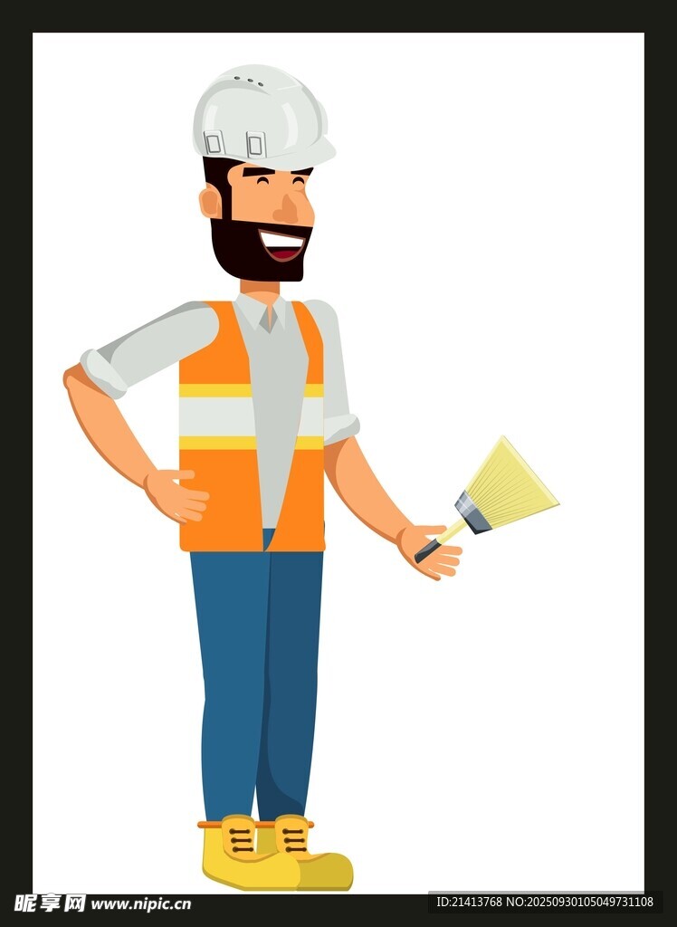 建筑工人手持工具形象